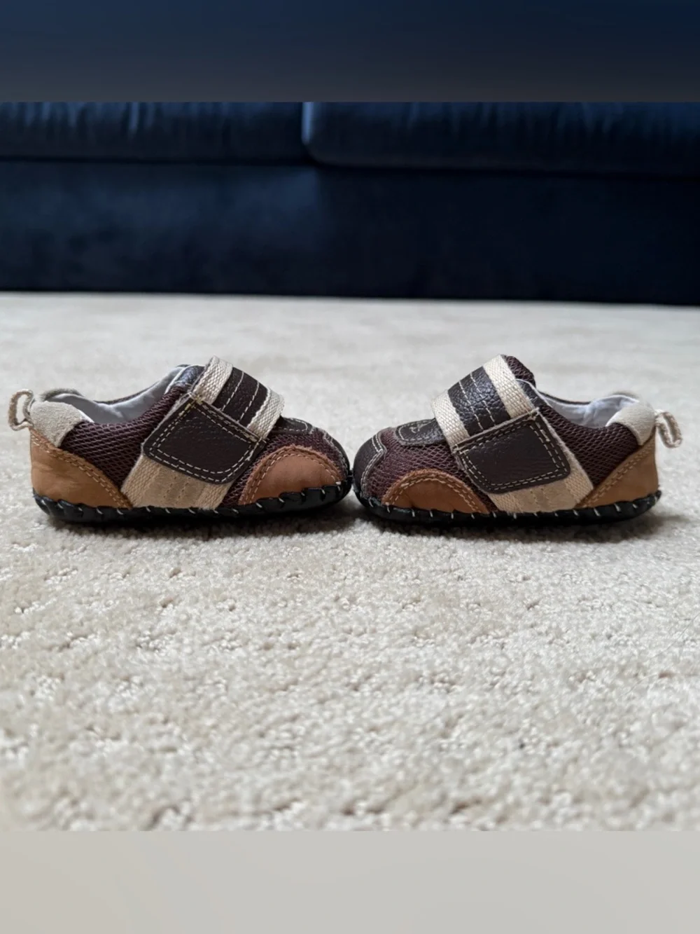 pediped Size 2.5-3.5 or 0-6 Months Brown Beige Toddler Walker Sneakers